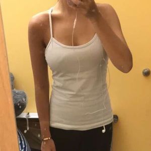 Lululemon Power Y Tank In White and Baby Blue